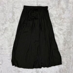 philosophy | Black Pleated Silky Satin Midi Skirt size Small NWT